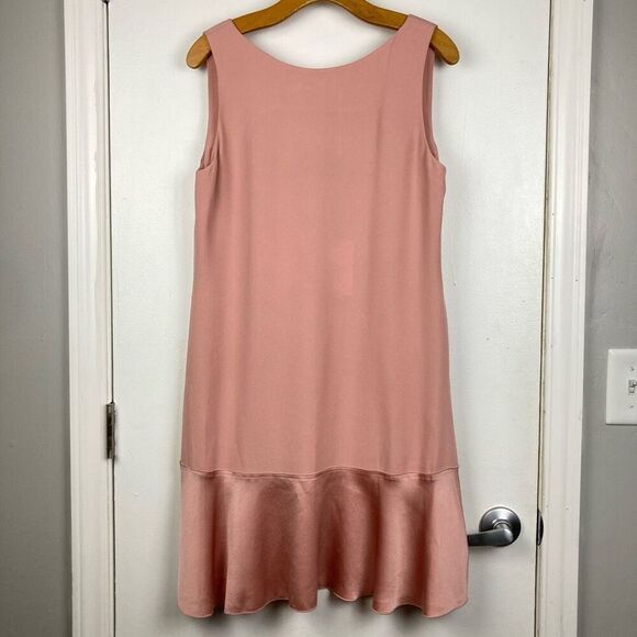 Theory Kensington Flirty Flare Satin Dress Pink Tutu Bubblegum Marshmallow sz 8 - Picture 2 of 8
